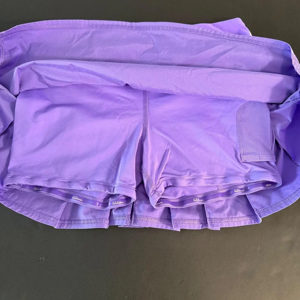 Lululemon Pace Setter Skirt Purple Pleated Tennis Running Skort Women Size 4